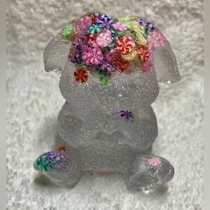 Candy Accessorized Resin  Bunny Figurine